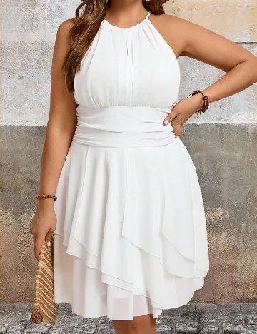 Rochie scurta SHEIN CURVE, alb