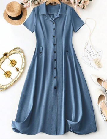 Rochie lunga SHEIN CURVE, albastru