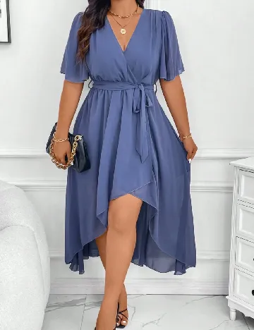 Rochie medie SHEIN CURVE, albastru