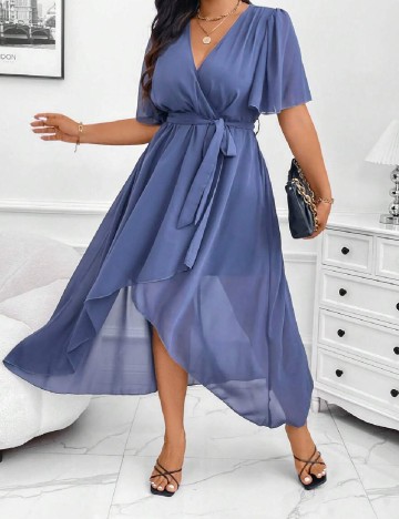Rochie medie SHEIN CURVE, albastru