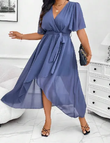 Rochie medie SHEIN CURVE, albastru