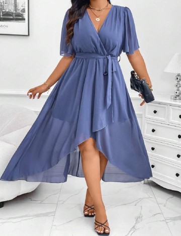 Rochie medie SHEIN CURVE, albastru