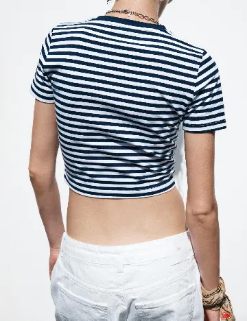 Top Zara, bleumarin/alb