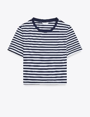 Top Zara, bleumarin/alb