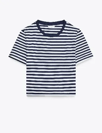 Top Zara, bleumarin/alb
