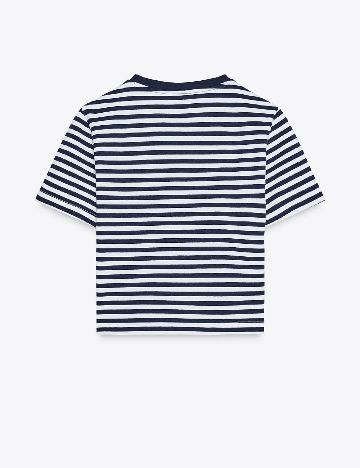 Top Zara, bleumarin/alb