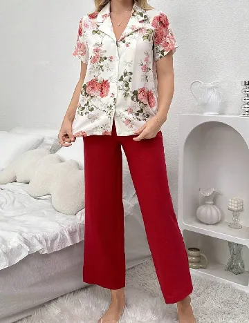 Pijama SHEIN, alb/rosu