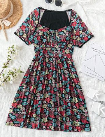 Rochie scurta SHEIN CURVE, floral print