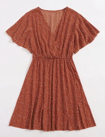 Rochie scurta SHEIN CURVE, caramiziu