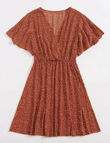 Rochie scurta SHEIN CURVE, caramiziu