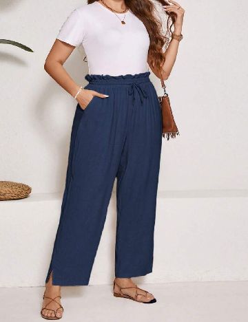 Pantaloni SHEIN CURVE, bleumarin