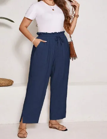 Pantaloni SHEIN CURVE, bleumarin