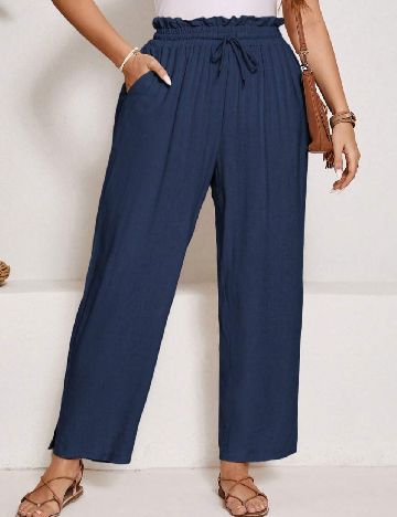 Pantaloni SHEIN CURVE, bleumarin
