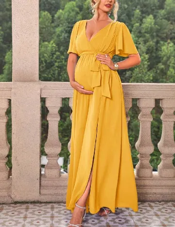 Rochie lunga SHEIN Maternity, galben