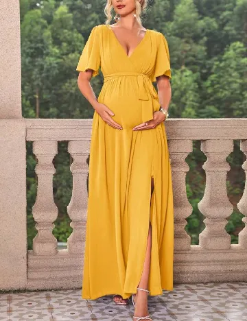 Rochie lunga SHEIN Maternity, galben
