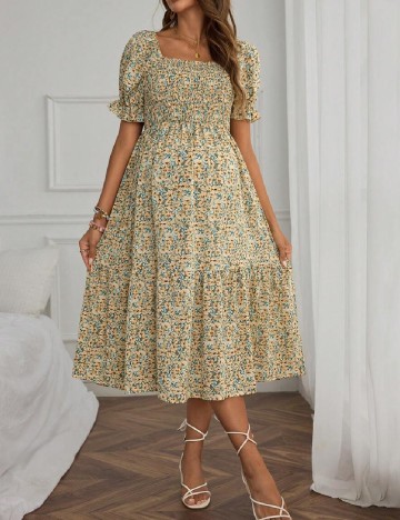 Rochie medie SHEIN Maternity, floral print