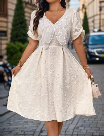 Rochie medie SHEIN CURVE, crem