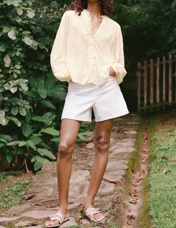 Pantaloni scurti Zara, alb