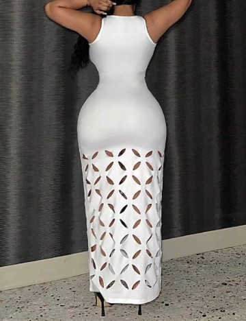 Rochie lunga SHEIN CURVE, alb