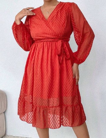 Rochie medie SHEIN CURVE, rosu