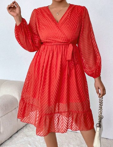 Rochie medie SHEIN CURVE, rosu