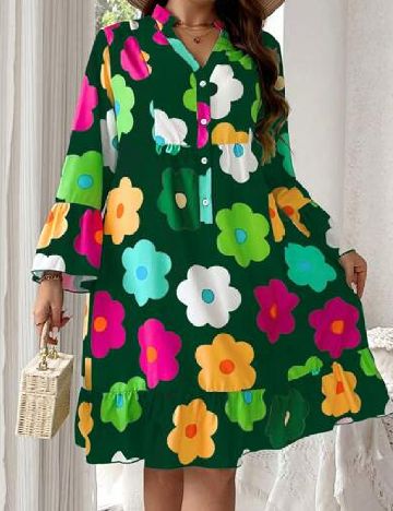 Rochie medie SHEIN CURVE, verde