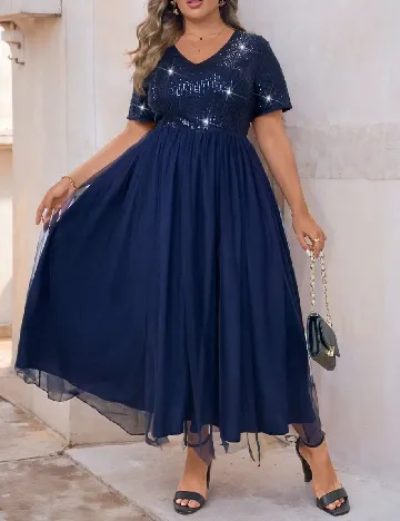 Rochie medie SHEIN CURVE, bleumarin
