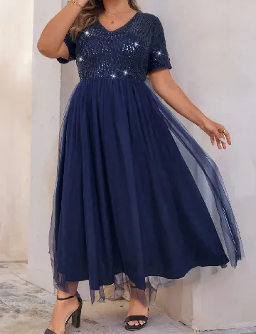 Rochie medie SHEIN CURVE, bleumarin