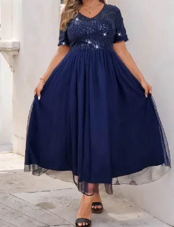 Rochie medie SHEIN CURVE, bleumarin