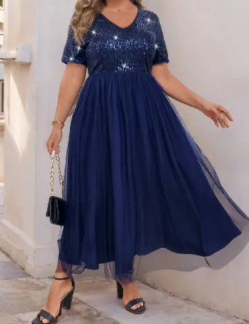 Rochie medie SHEIN CURVE, bleumarin