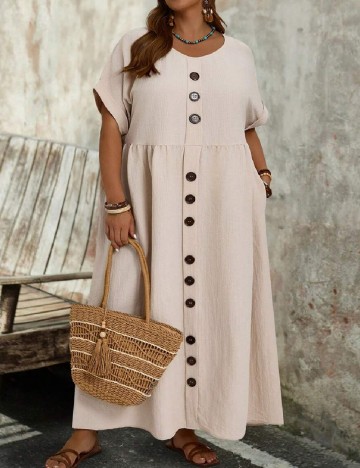 Rochie lunga SHEIN CURVE, crem