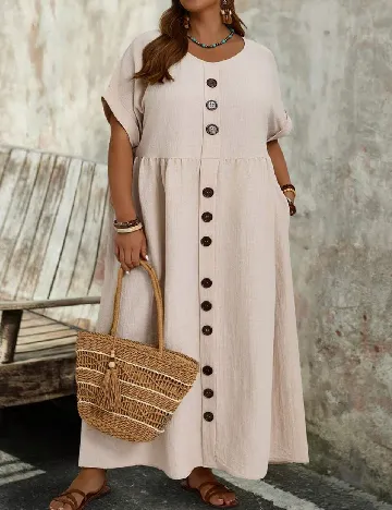 Rochie lunga SHEIN CURVE, crem