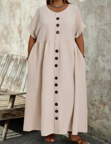 Rochie lunga SHEIN CURVE, crem