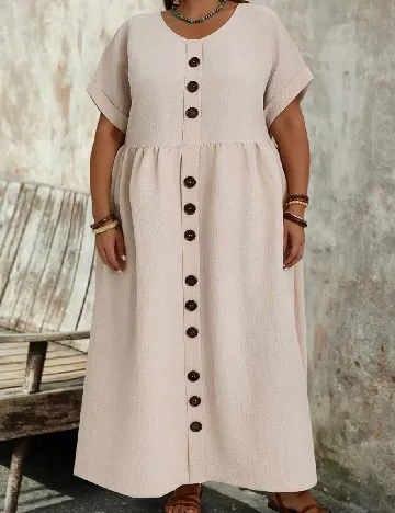 Rochie lunga SHEIN CURVE, crem