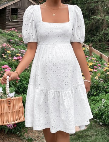 Rochie scurta SHEIN Maternity, alb
