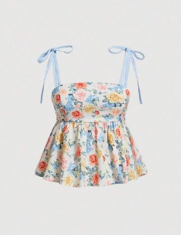 Top SHEIN, floral print
