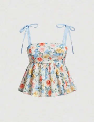 Top SHEIN, floral print