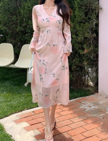 Rochie medie Dazy, roz