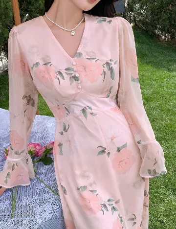 Rochie medie Dazy, roz