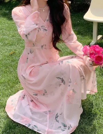 Rochie medie Dazy, roz
