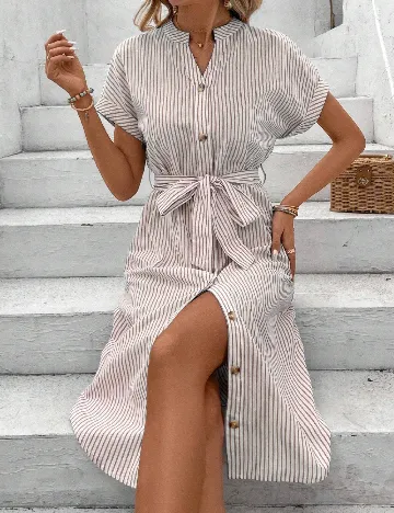 Rochie medie Emery Rose, alb/crem