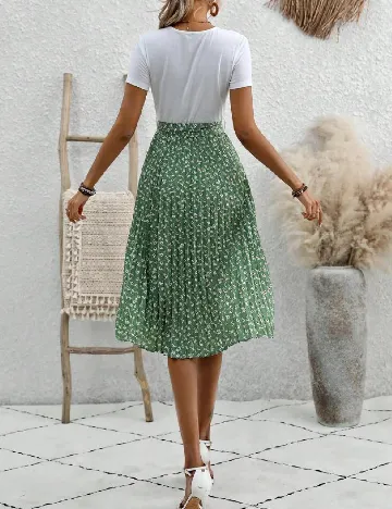Rochie medie SHEIN, alb/verde
