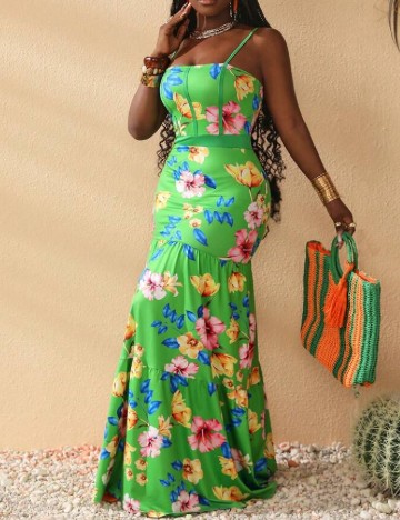 Rochie lunga SHEIN, verde