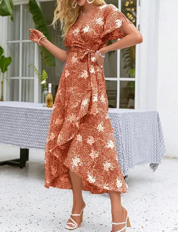 Rochie medie Simplee, portocaliu