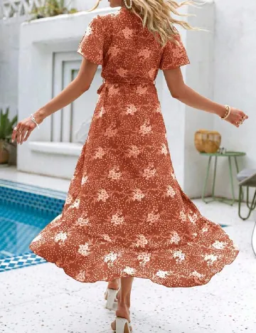 Rochie medie Simplee, portocaliu