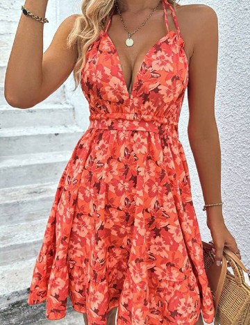 Rochie scurta SHEIN, portocaliu