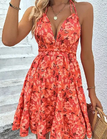 Rochie scurta SHEIN, portocaliu