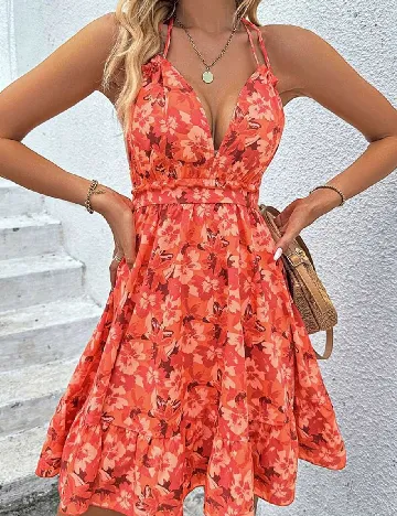 Rochie scurta SHEIN, portocaliu