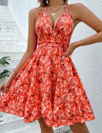 Rochie scurta SHEIN, portocaliu