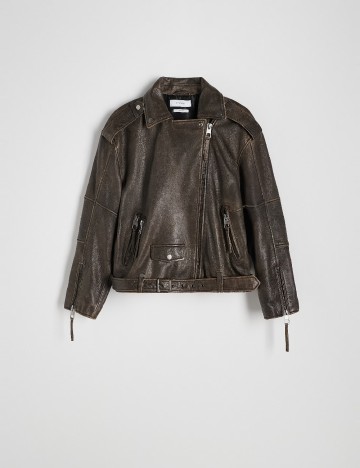 Jacheta Oversize Reserved, maro inchis